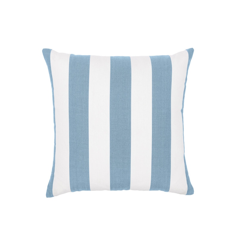Sherry Kline Indoor/Outdoor Cabana Stripe 18" Knife Edge Set of 2 Filled Pillow - Sky Blue/White