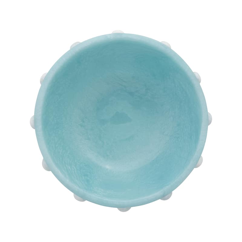 Marbled Resin Hobnail Bowl - 9.5"L x 9.5"W x 3.5"H