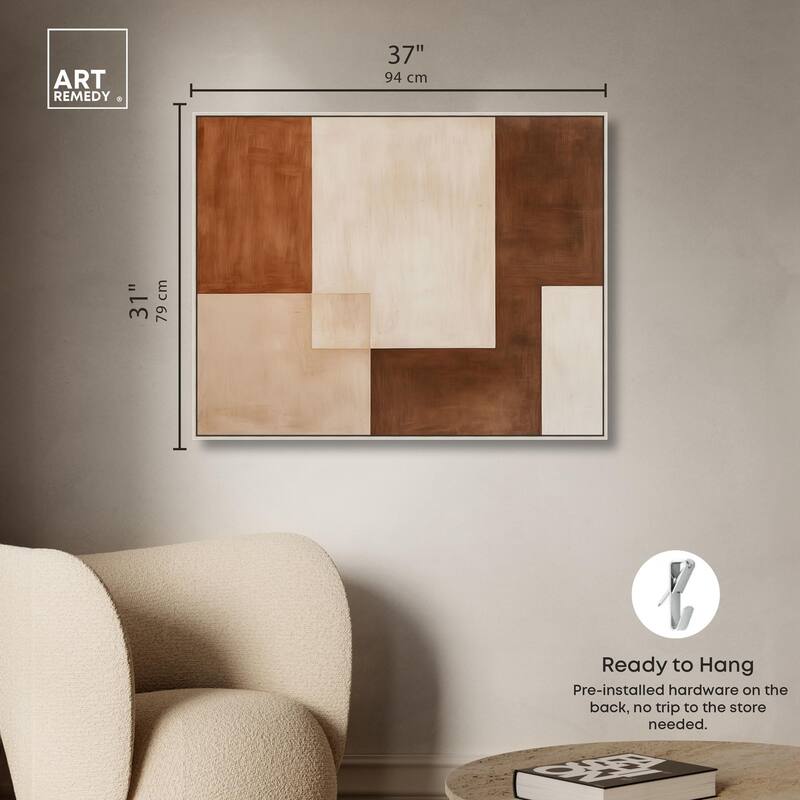 Cream and Brown Panels IV Canvas by Art Remedy