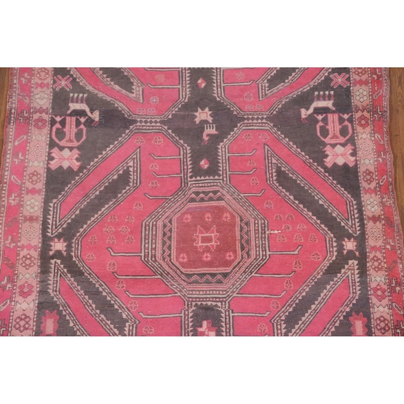Over-Dyed Meshkin Persian Vintage Area Rug Handmade Wool Carpet - 5'2"x 9'4"