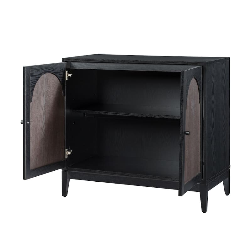 Sango Arch 2 Door Cabinet - Black, Stylish and Functional Storage