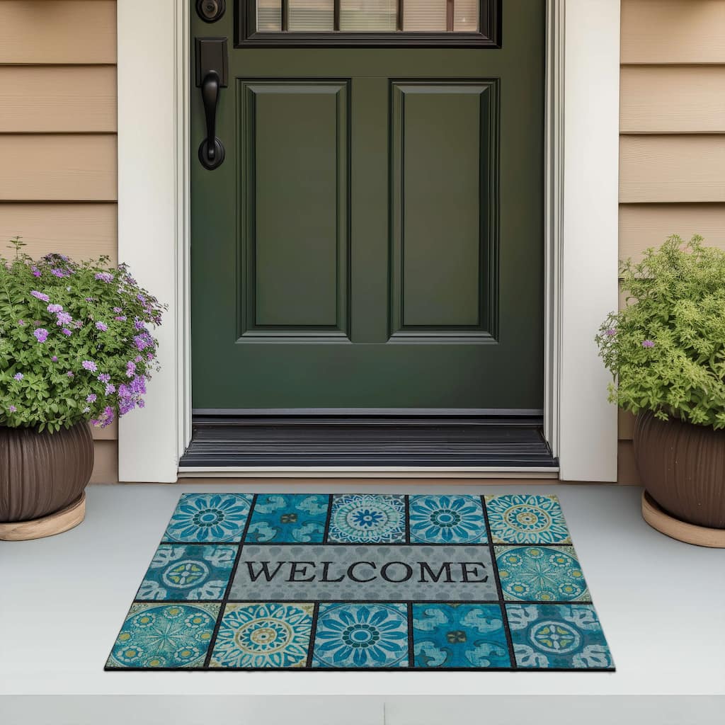Mohawk Home Welcome Tiles All Weather Recycled Rubber Door Mat