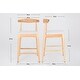 preview thumbnail 12 of 16, Open Back Dining Bar Stools Wood Frame Counter Lounge Chairs Set of 2