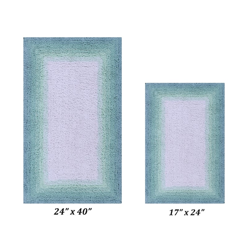 Better Trends 100% Cotton Super Soft & Highly Water Absorbent Bathroom Rugs-Torrent Collection Tufted Machine Washable Bath Mats - 2 Piece Set (17" x 24" | 24" x 40") - Turquoise