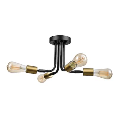 Globe Electric 91005465 Samuel 4 Light 14" Wide Semi-Flush Ceiling
