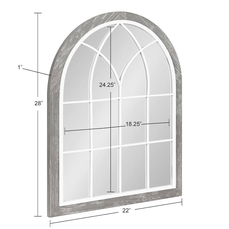 Kate and Laurel Nola Framed Windowpane Arch Mirror