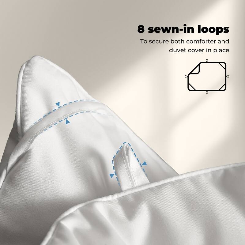 All Season Lightweight & Medium Weight White Goose Feather Down Comforter Duvet Insert
