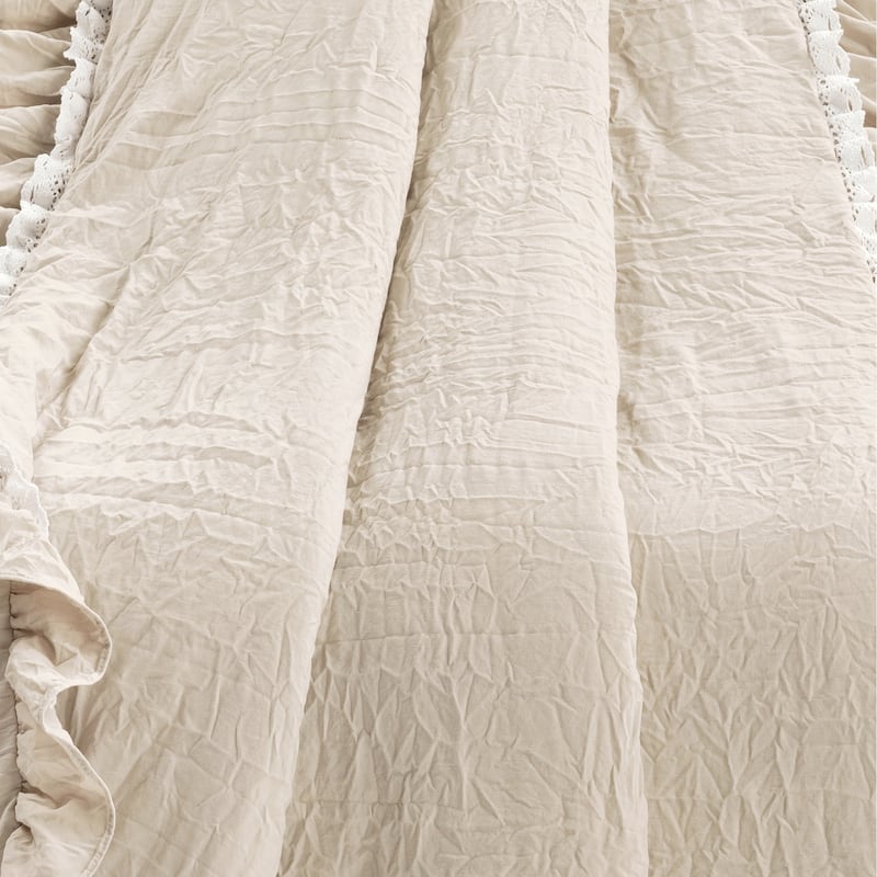 Lush Decor Ella Shabby Chic Ruffle Lace Throw Blanket - On Sale - Bed ...