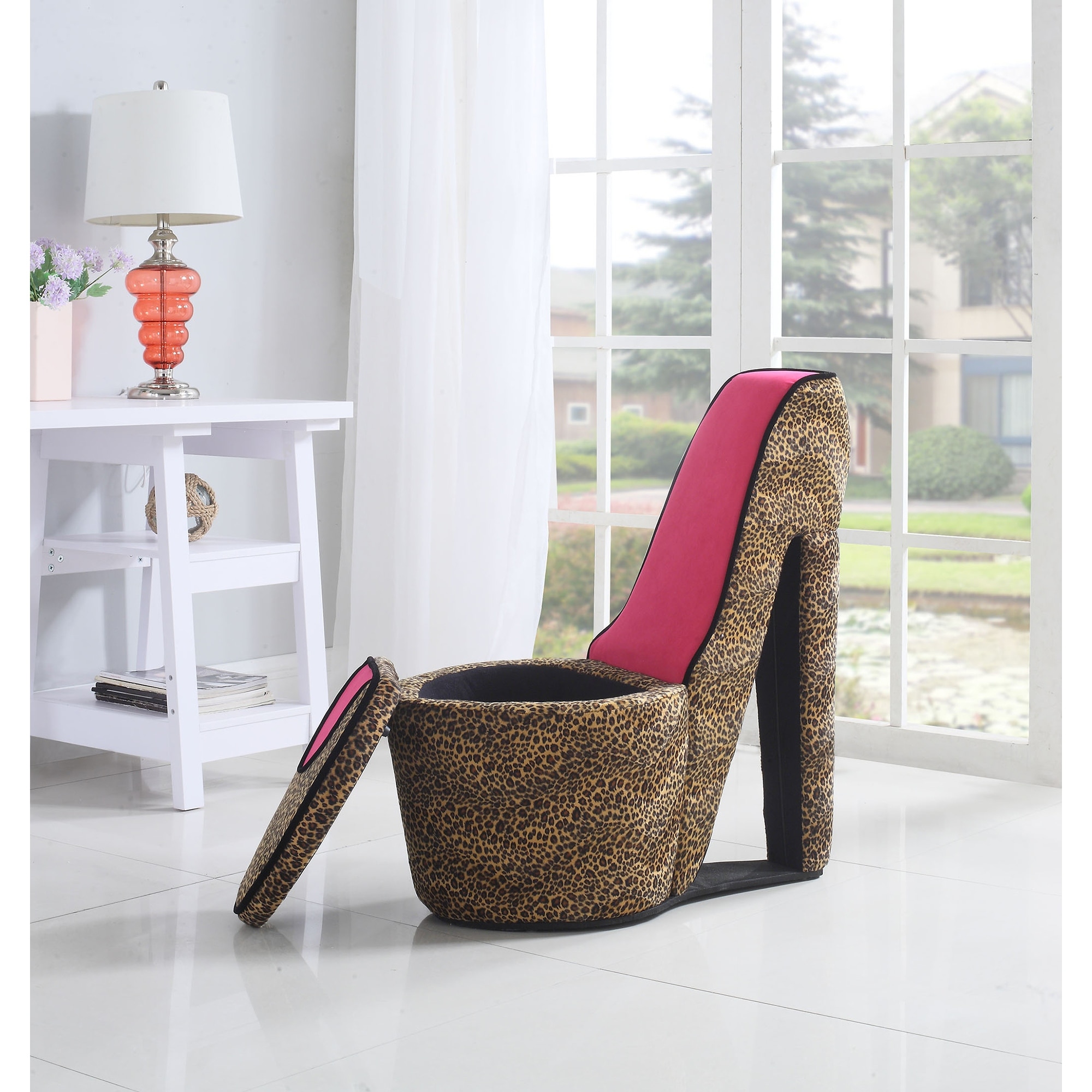 Cheetah high heel chair best sale