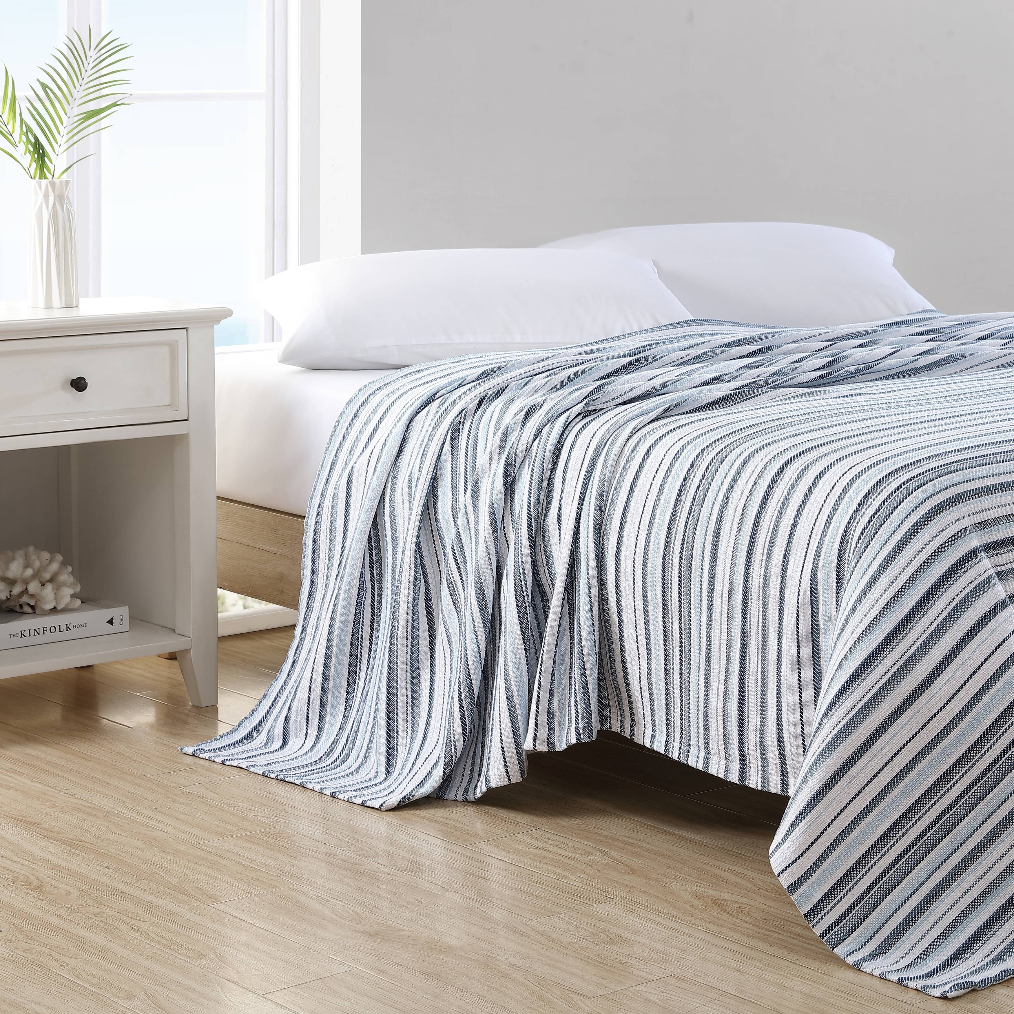 Nautica Pembrook Yarn Dye Cotton Blue Blanket On Sale Bed Bath Beyond 39044418