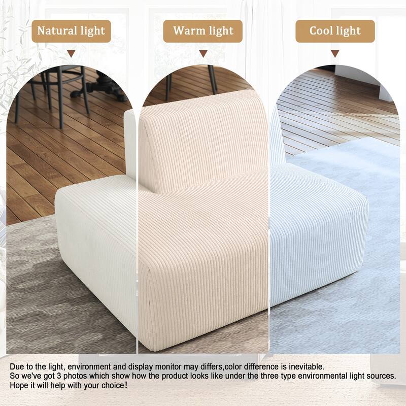 Modern Chaise Lounge Indoor Corduroy Sofa