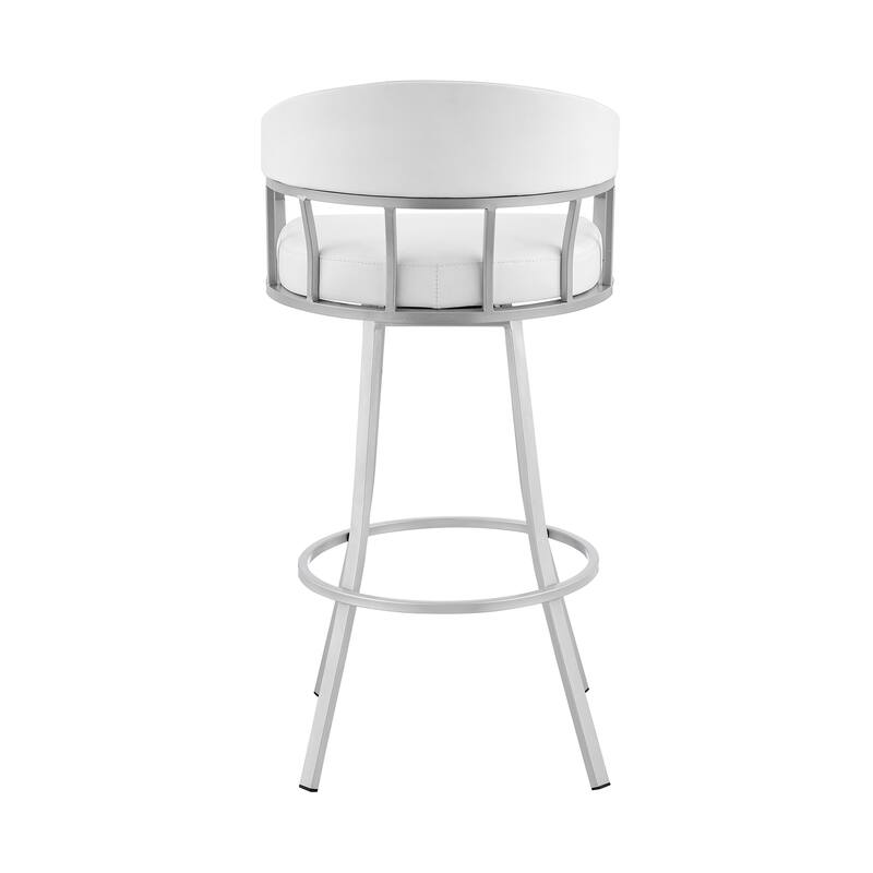 Valerie Modern Swivel Bar Stool, Upholstered Counter Height Chair with Metal Frame