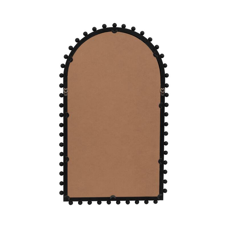 Sagebrook Home Wood, Beaded Arch Mirror, Arch, Solid Color, Quazt and Pine wood Mirror