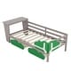 preview thumbnail 9 of 7, Twin Size Daybed with Desk, Green Leaf Shape Drawers and Shelves