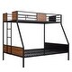 preview thumbnail 11 of 11, Twin over Full Metal Bunk Bed Modern Style Steel Frame with Safety Rail, Built-in Ladder for Bedroom, Dorm, Boys, Girls, Adults