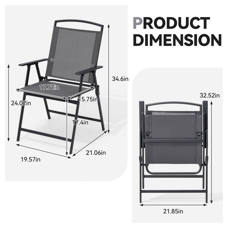VredHom 4PC Patio Folding Outdoor Dining Chairs
