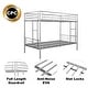 preview thumbnail 5 of 7, Metal Twin over Twin Bunk Bed with 2 Side Ladders, Sturdy Heavy-duty Metal Bedframe with Safety Guardrail, Noise Reduced Design