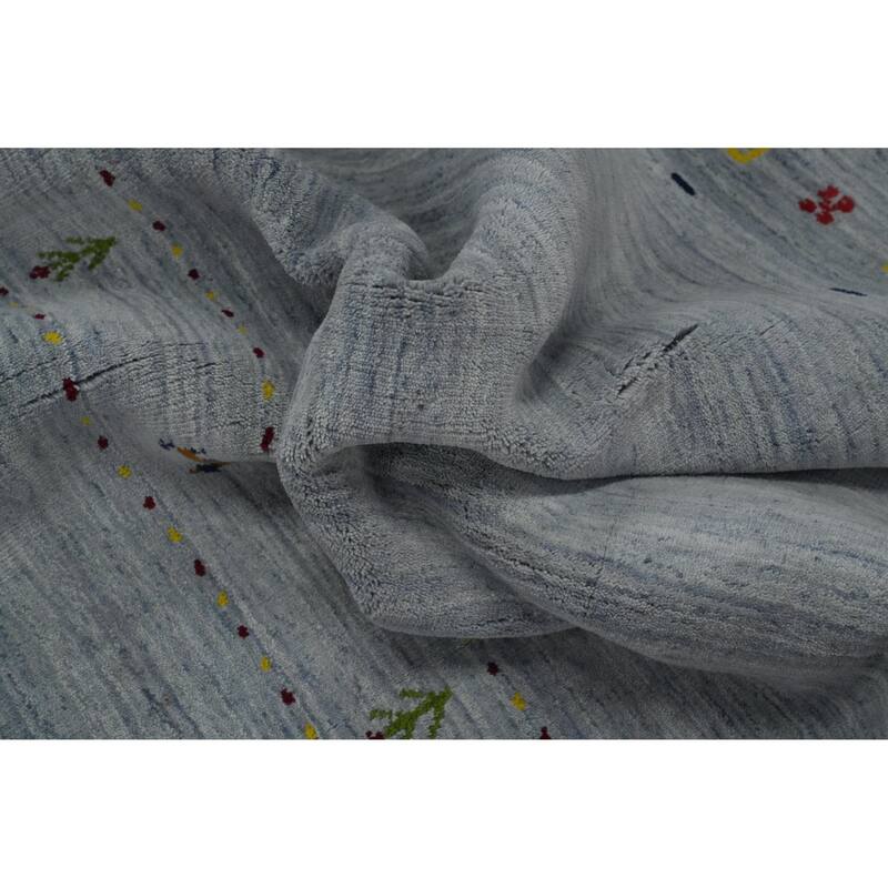 Tribal Wool Gabbeh Oriental Area Rug, Handmade Modern Carpet - 11' 4'' X 5' 2''