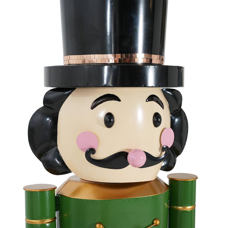 Christopher Knight Home - Jingle Classic Holiday Outdoor Iron Nutcracker Decor with Vibrant Festive Detailing