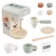 preview thumbnail 8 of 6, Hey Play Wooden Toy Coffee Maker for Kids - 11PC Kids Kitchen Playset with Coffee Machine Toy
