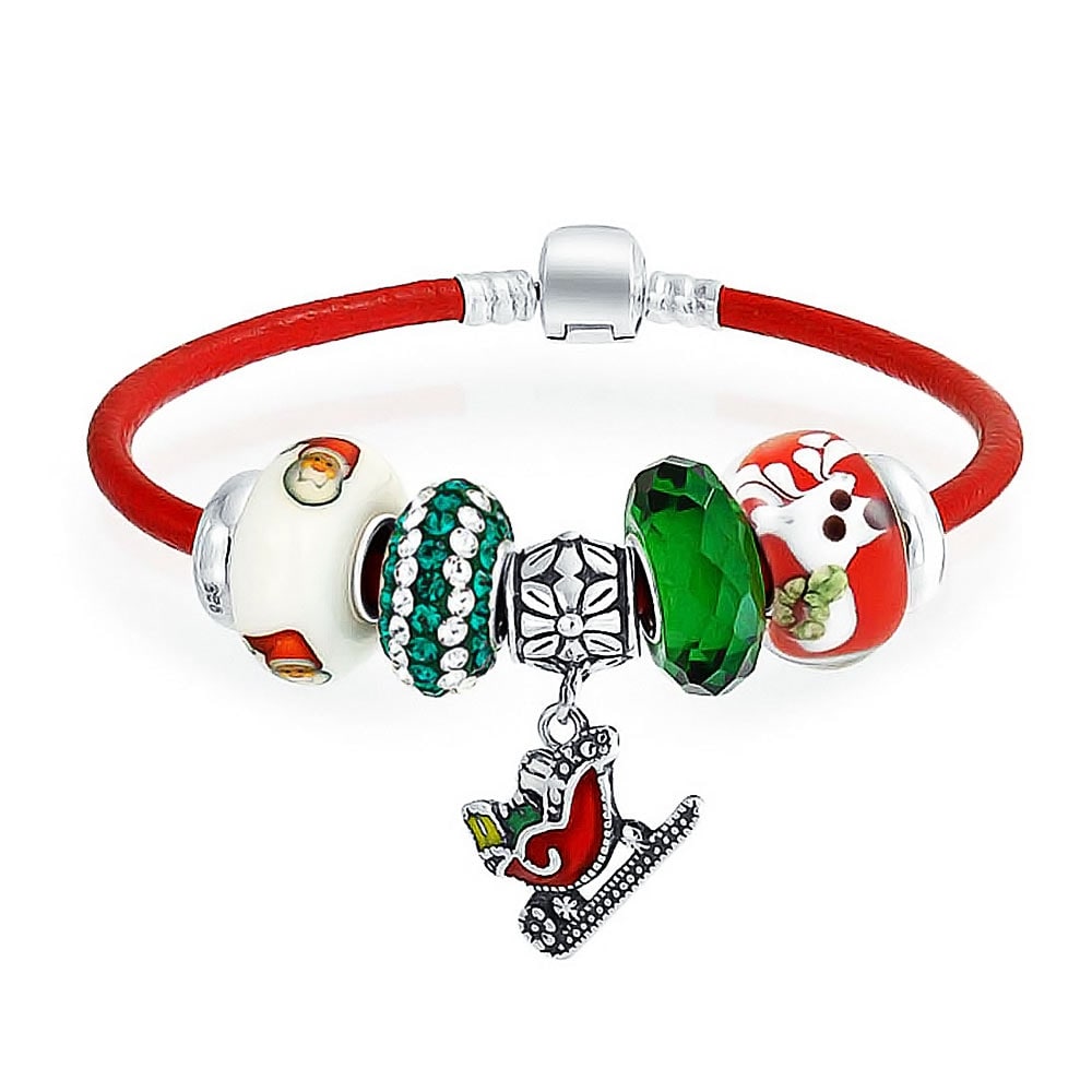 Calvas Authentic 925 Sterling Silver Vintage Lucky Skull with Red CZ Eye Charm Bead Fit European Bracelets Women Jewelry