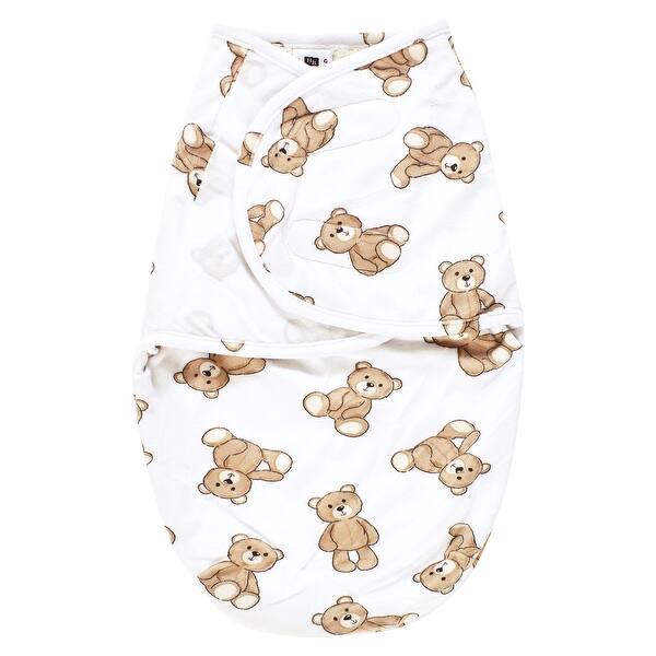 slide 1 of 1, Hudson Baby Unisex Plush Faux Fur Swaddle Wrap, Teddy Bears, 0-3 Months - Teddy Bears - 0-3 Months