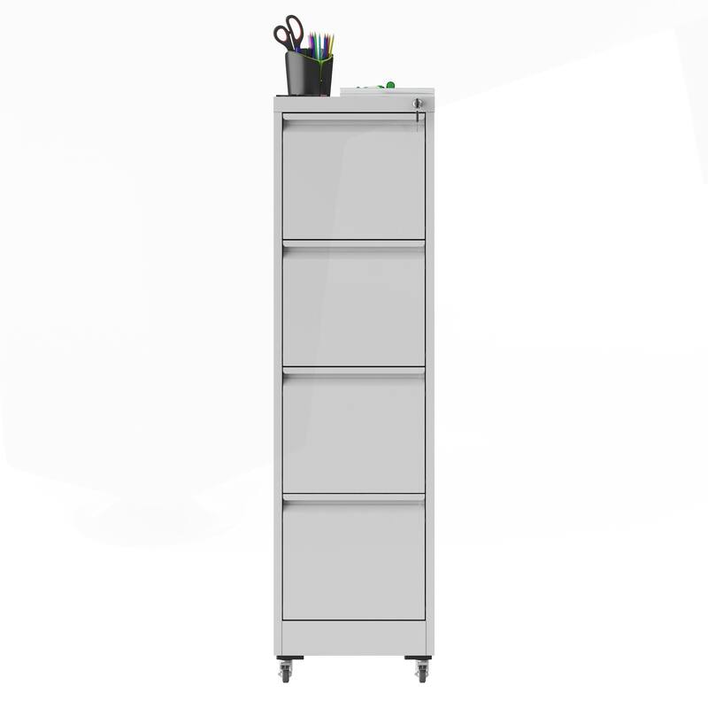 Versatile Locking Metal File Cabinet with Wheels for Home and Office Use