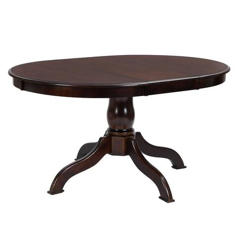 Momei Oval Solid Wood Dining Table Extendable Brown