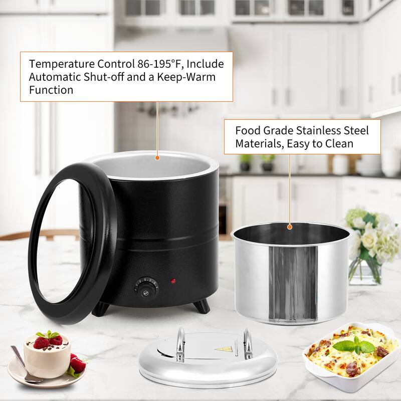 Commercial Soup Warmer Kettle Food Warmer, Electric Soup Pot