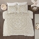 preview thumbnail 1 of 29, Madison Park Virginia Tufted Cotton Chenille Medallion Duvet Cover Set Taupe - King