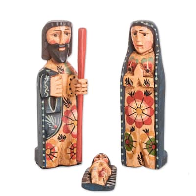 Novica Handmade A Holy Family Wood Statuettes (Set Of 3)