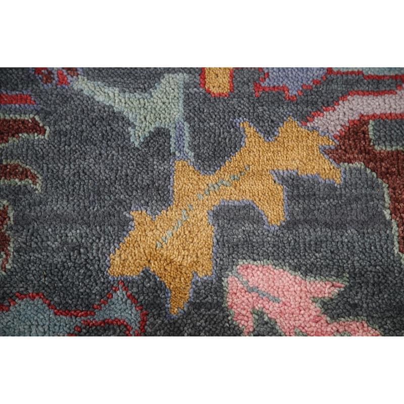 Blue Transitional Oushak Area Rug Handmade Wool Carpet - 9'3"x 11'10"