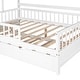 preview thumbnail 16 of 33, House Bed with Trundle Bed and Shelf, Wooden Platform Bed Frame with Full Length Guardrail and Roof
