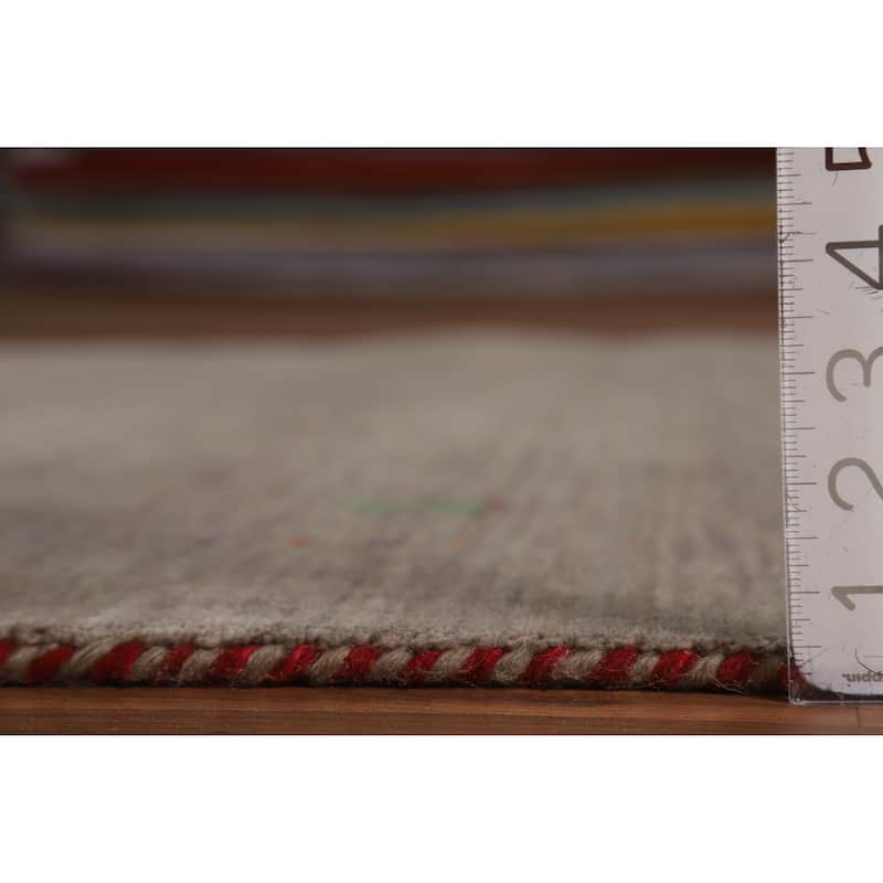 Hand Knotted Oriental 100% Wool Carpet Tribal Animal Pictorial Brown Gabbeh Area Rug - 7' 11'' X 5' 1''