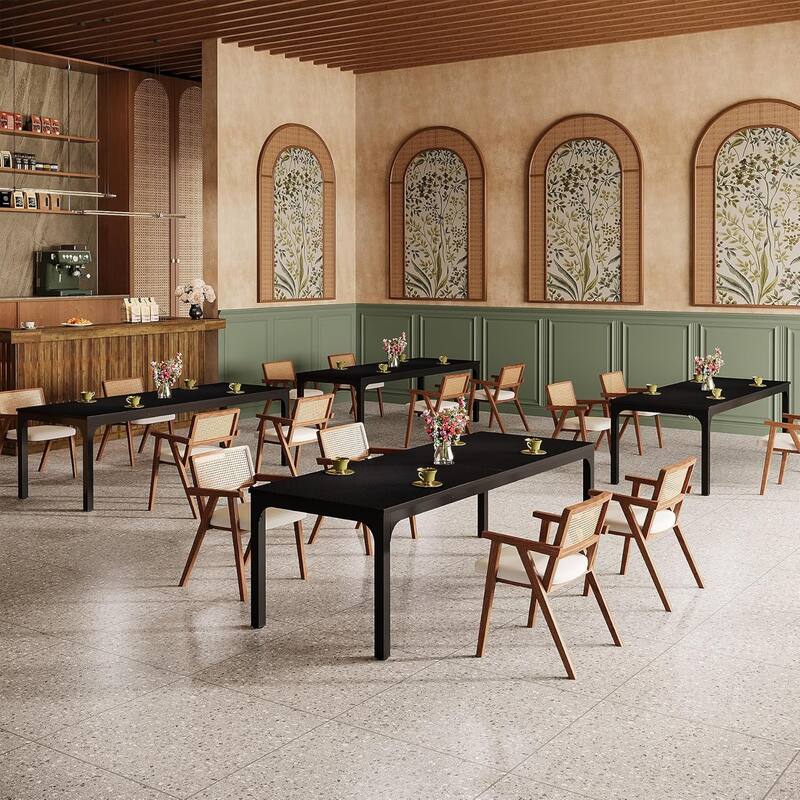 78.7" Rectangular Dining Table, Wood Kitchen Table for Home, Restaurant, Cafe, Office, Apartment, Bakery