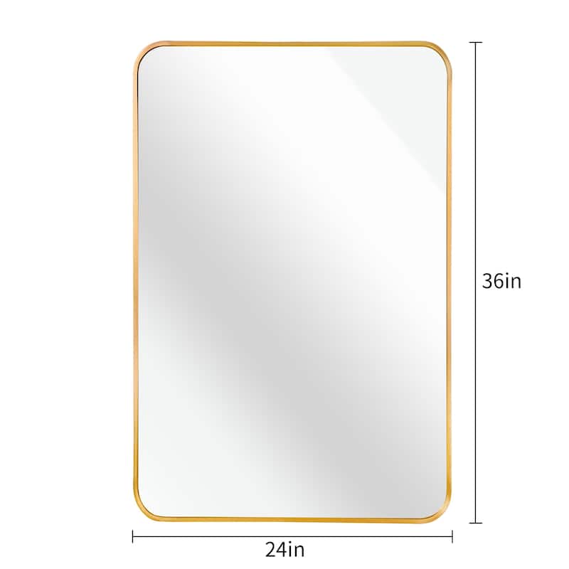 24x36 Inch Metal Framed Rectangular Bathrrom Mirror For Wall