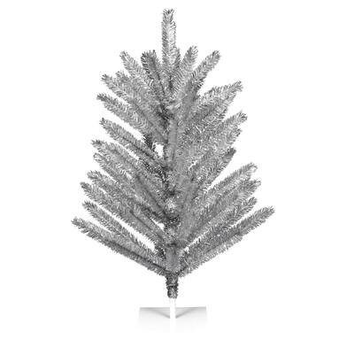 Vickerman 3' x 31" Vintage Aluminum Artificial Christmas Tree, Unlit - Green - 3' x 31"