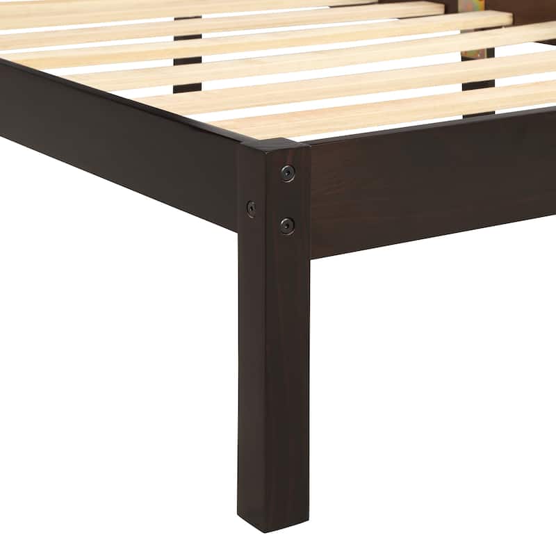 Platform Bed Frame with Headboard - Espresso - Queen