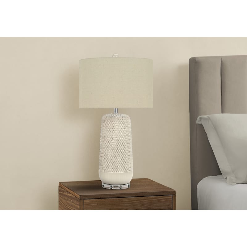 Lighting, 31"h, Table Lamp, Cream Ceramic, Beige Shade, Contemporary