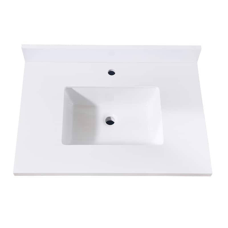 Altair Caorle Bathroom Vanity Countertop in Snow White Finish Without Cabinet