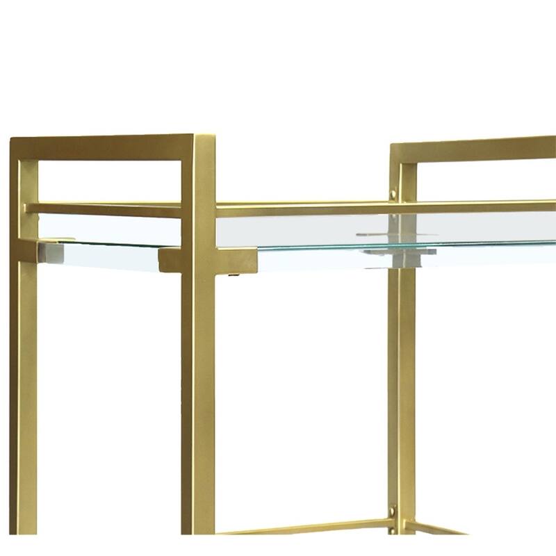 Pasargad Home Baylor Lucite & Stainless Steel Serving Table