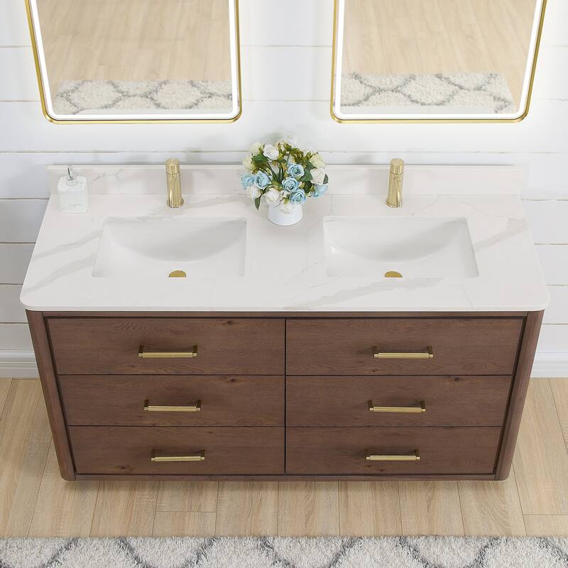 Miseno MV-706560M Porto 60" Free Standing Double Basin Vanity Set with