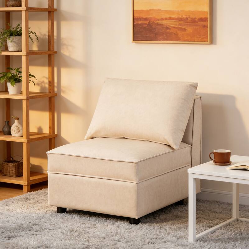 Ainfox Modular Sofa Beige Sectional Storage Sofa Couch with Free Splicing - Chair
