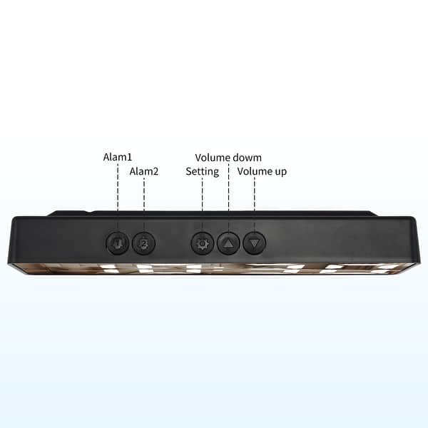 dimension image slide 1 of 2, Dimmable LED Alarm Clock, 3-Level Brightness, Dual Alarms, Voice Control,6.3"Lx1.2"Wx2.4"H - 6.3"L x 1.2"W x 2.4"H