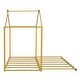 preview thumbnail 7 of 5, Twin Size Metal House Platform Bed with Twin Trundle, Gold