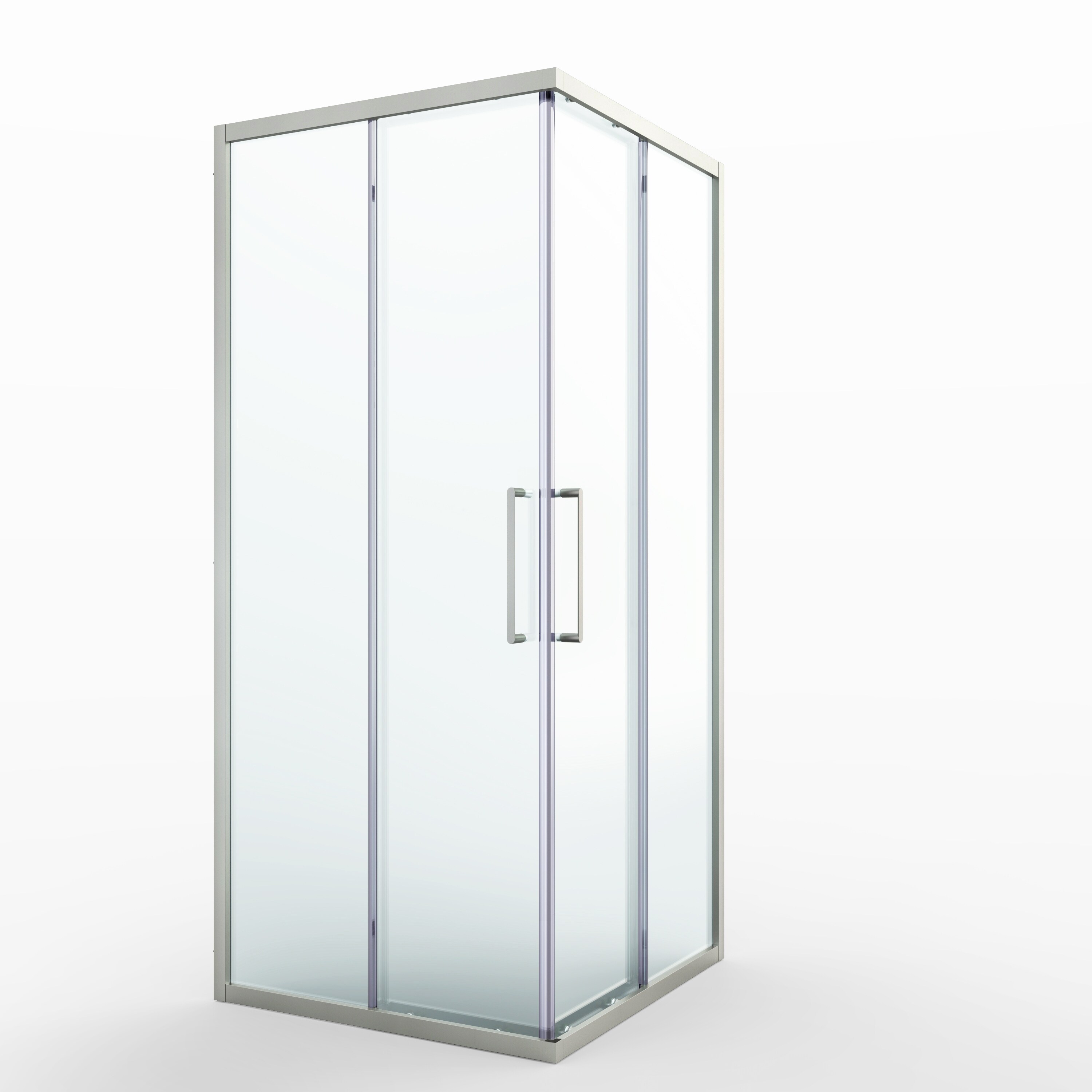 Art Leon Cornerview Shower Enclosure With Sliding Door On Sale Overstock 32635142 Silver