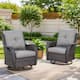 Option Brown Wicker Grey Cushion
