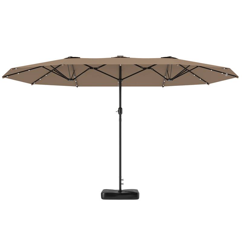 Double-Sided Large Patio Umbrella with Crank Handle Outdoor Canopy for Backyard Garden or Patio