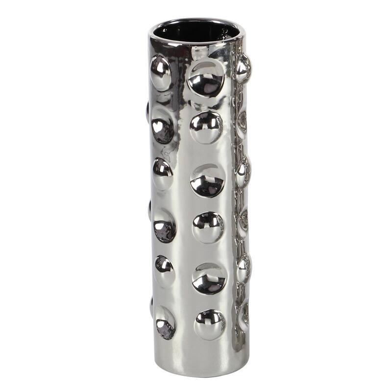 Ceramic Decorative Vase with Varying Patterns - Set of 3 Silver - Roche River Decor