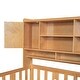 preview thumbnail 9 of 16, Natural Twin Size Wood Platform Bed with Bookshelf, House Bed with Built-in Desk and Matching Chair